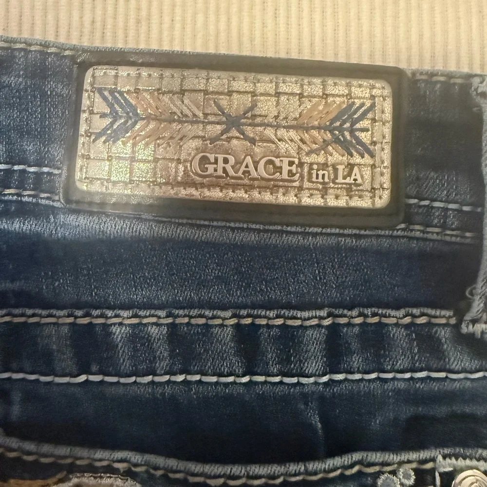 Grace in LA Bootcut Embellished Jeans Sz 26 Bling Western Cowgirl - Picture 2 of 9